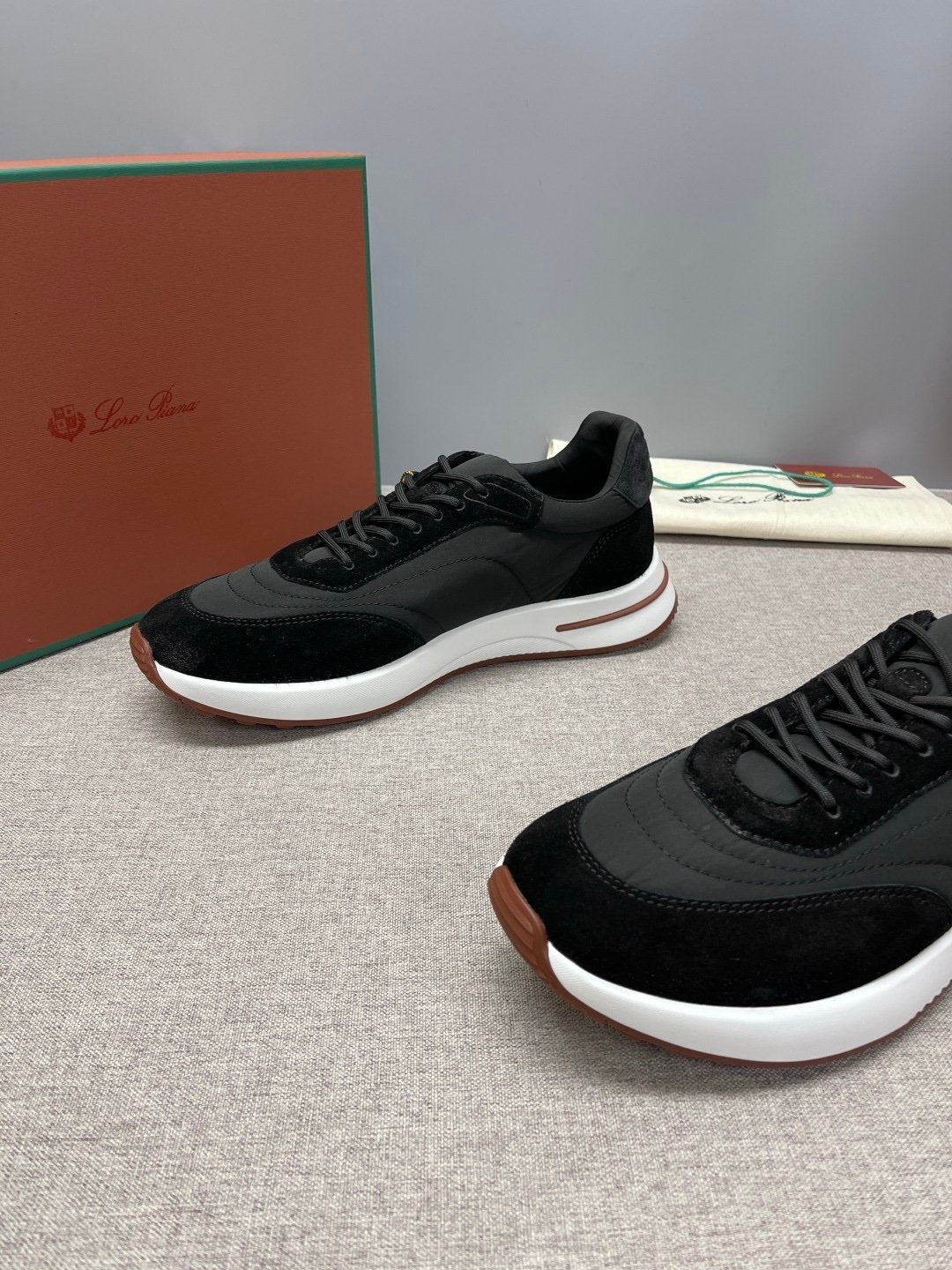 Loro Piana Weekend Walk Suede Black