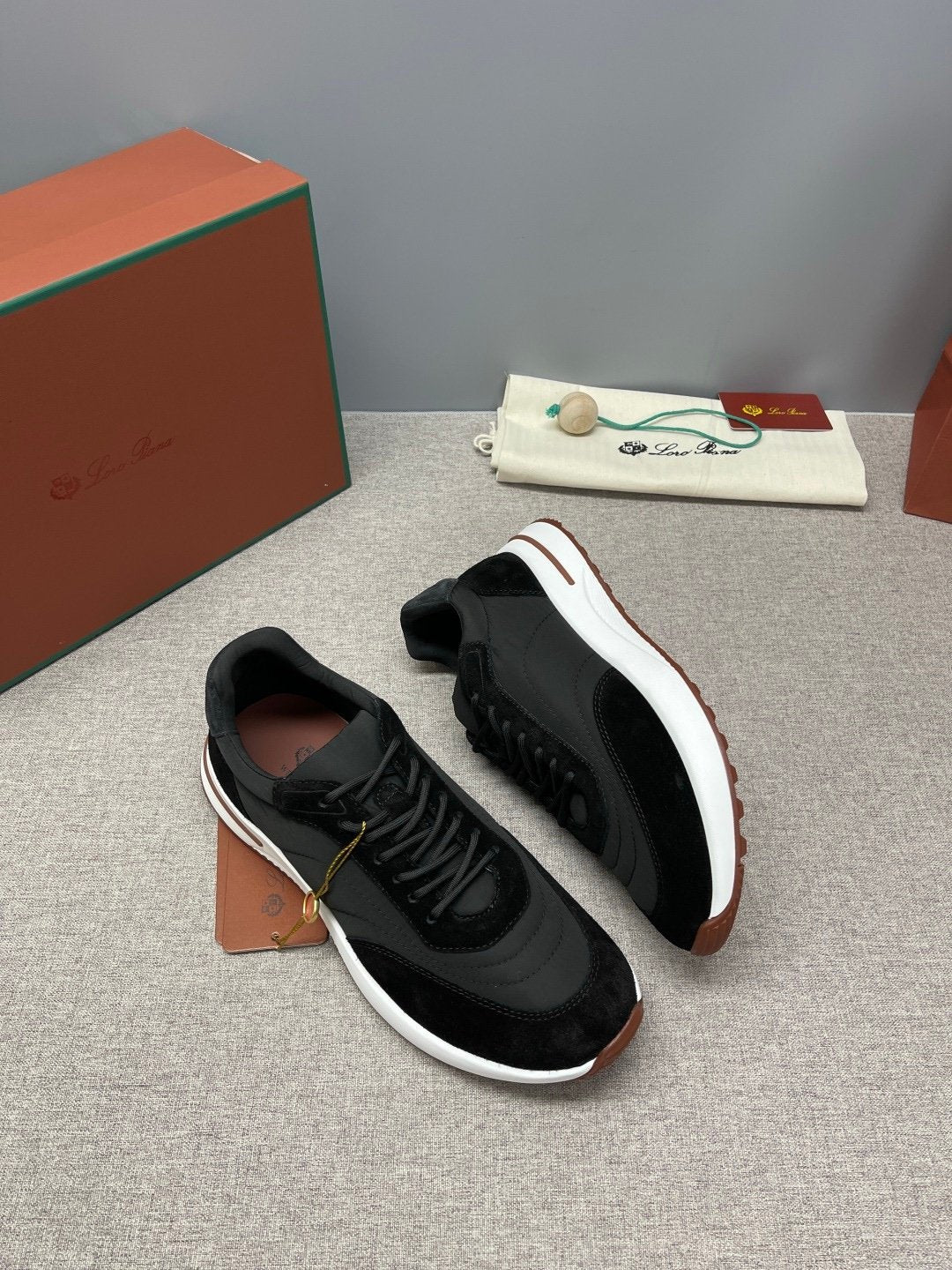 Loro Piana Weekend Walk Suede Black