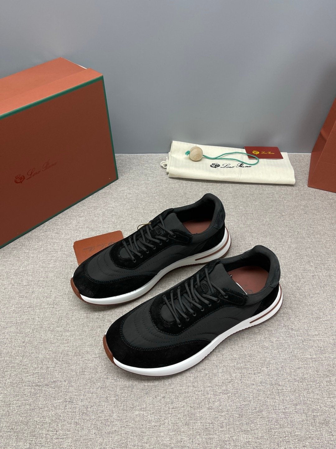 Loro Piana Weekend Walk Suede Black