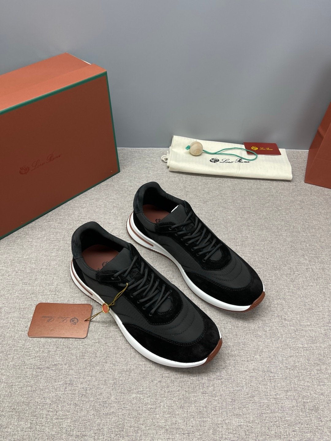 Loro Piana Weekend Walk Suede Black