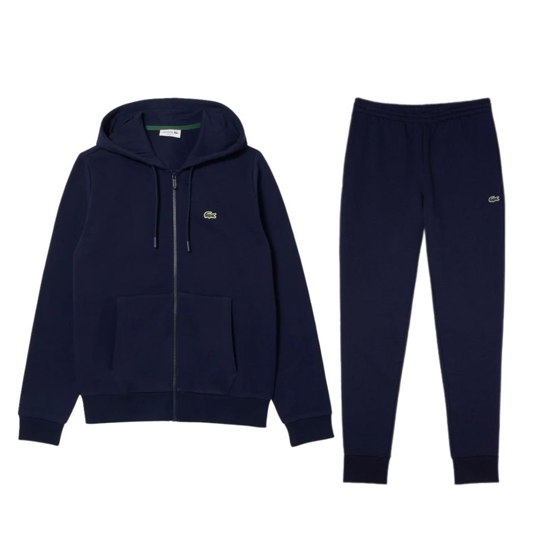 Lacoste Zip Hoodie Tracksuit In Navy