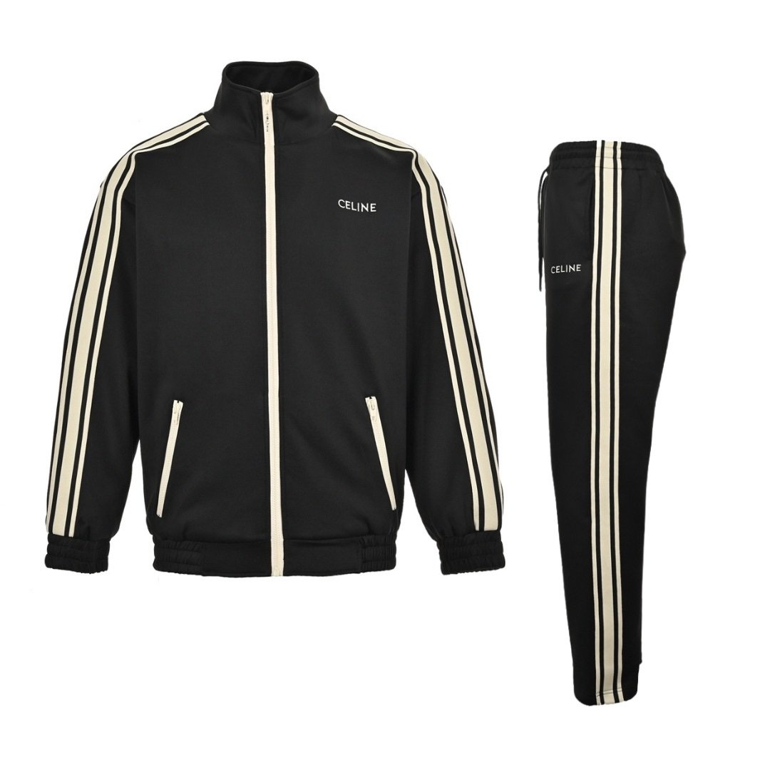 Celine Double Face Jersey Tracksuit Black