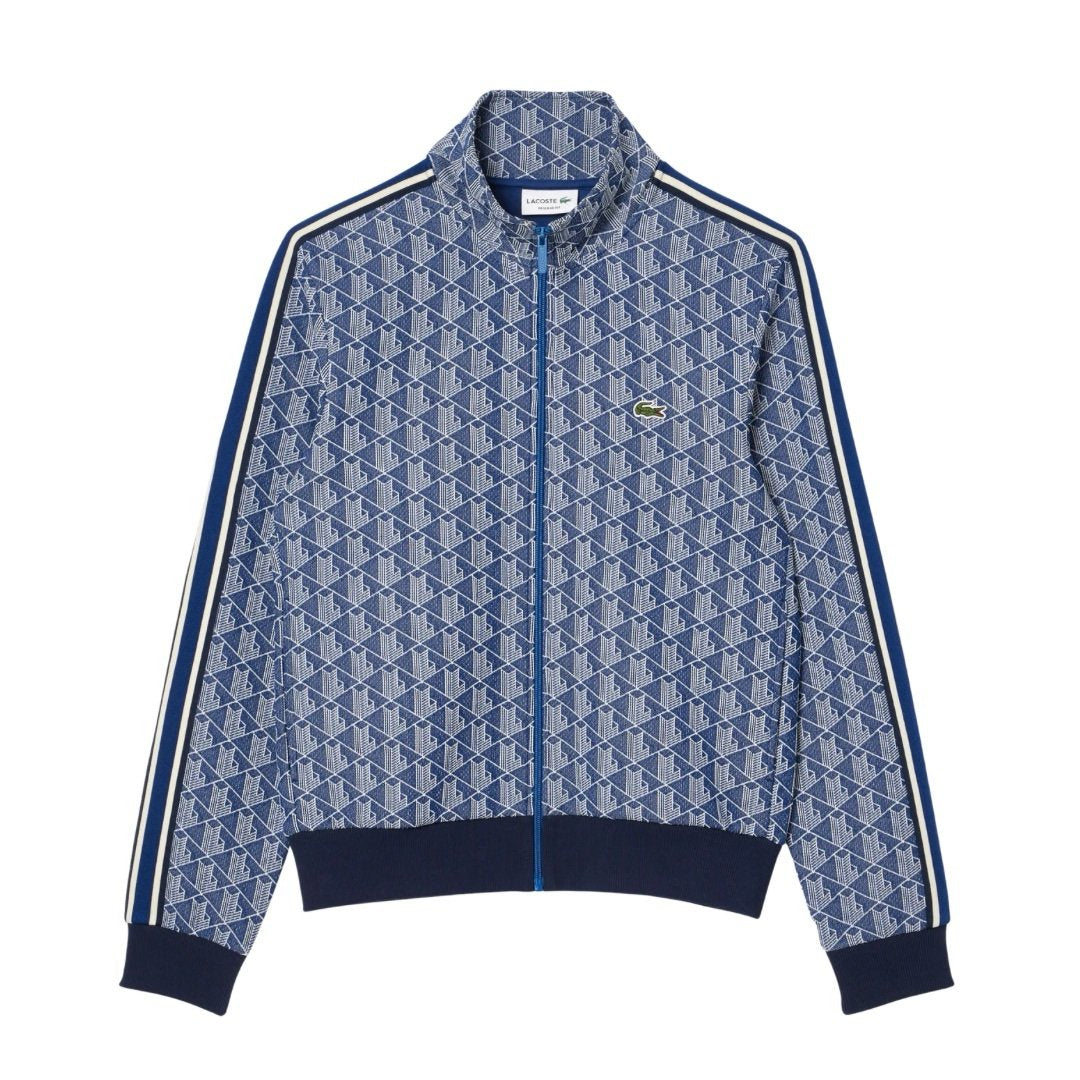 Lacoste Jacquard Monogram Tracksuit In Blue